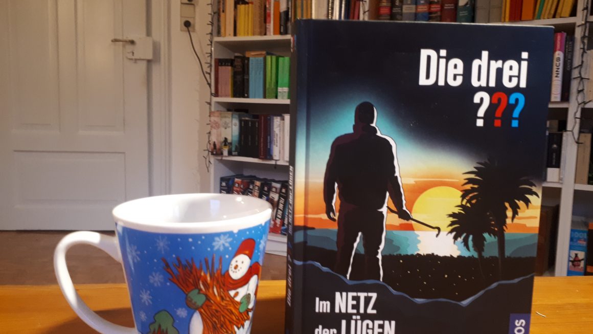 Das Bild zeigt das Buch Die drei Fragezeichen - Im Netz der Lügen aus dem Kosmos Verlag